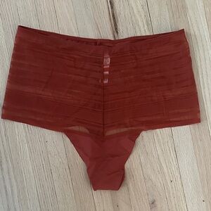 NWOT - Victorias Secret - Sheer Burnt Orange High-Waisted Panties - XL